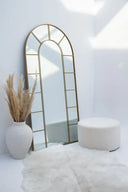 Arched Gold Mirror – Separate Paneled Frame, Available in 4 Sizes