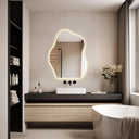 Miroir de salle de bain LED aux lignes ondulées