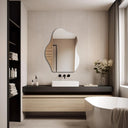 Miroir de salle de bain LED aux lignes ondulées