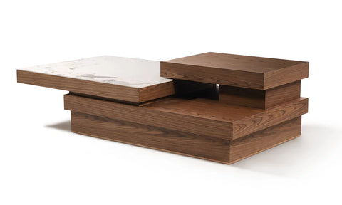 Table Basse en Bois & Céramique Premium – ELVELIA