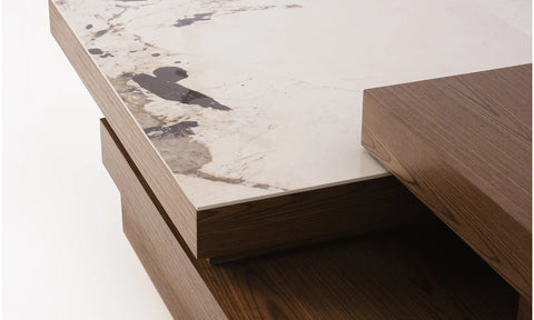 Table Basse en Bois & Céramique Premium – ELVELIA